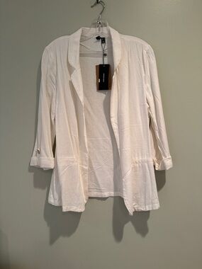 Vero Moda ivory cream off White Open-Front Blazer